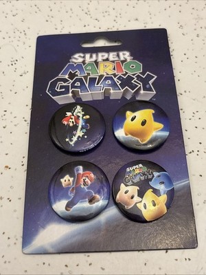 Nintendo Super Mario Galaxy Metal Button Set Mario Luma 2009 changes collection