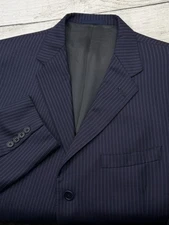 Daniel Cremieux LORO PIANA Suit Jacket 42R Navy Wool Pinstriped Italy Blazer