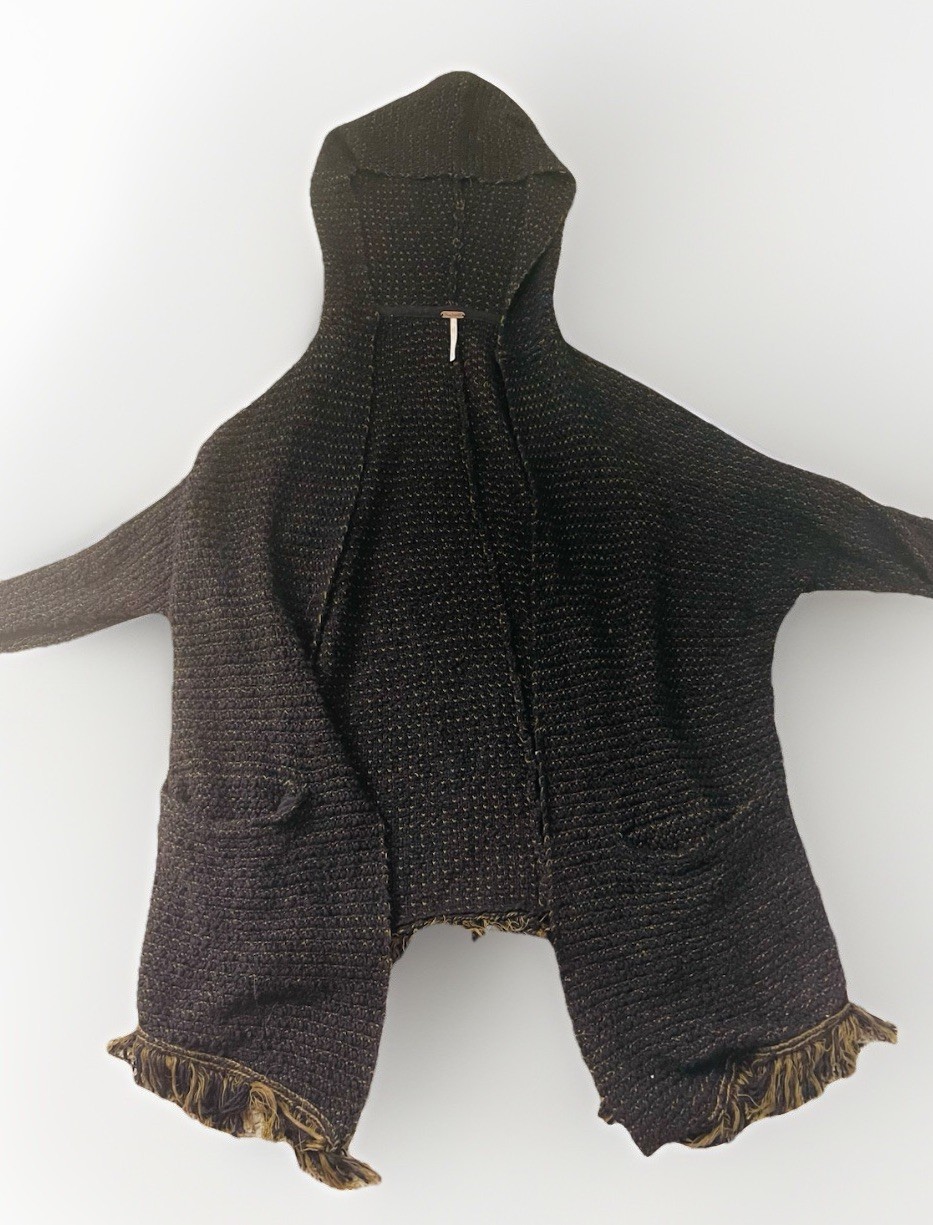 Free People Boho Festival Black Textured Cardigan w/ Hood | Women’s Size Small