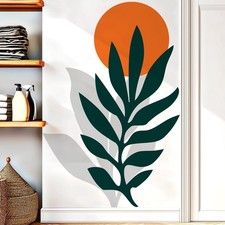 Boho Sun Leaf Wall Decals Peel and Stick, Botanical Leaves Vinyl Wall Sticker...