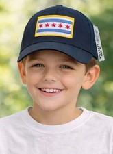 Chicago Flag Youth Hat Adjustable Strap Navy