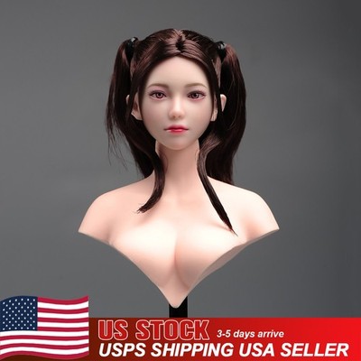 USA YMTOYS 1/6 Mandy Head Sculpt Dual Ponytail Girl For 12'' Female Action Figure