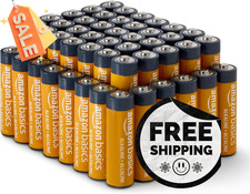 Amazon Basics 48-Pack AA Alkaline High-Performance Batteries, 1.5 Volt, 10-Year