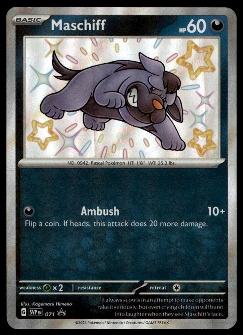 Pokémon TCG Scarlet & Violet Black Star Promos #71 Maschiff Promo Holo