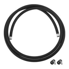 AN-6 Fuel Line Kit 7.55Ft with 2 Pcs Black Clamps 1 Set