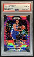 2017-18 Panini Prizm Stephen Curry Prizm Pink Pulsar #/42 Warriors PSA 10