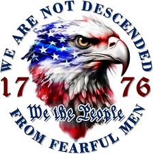 1776 American Bald Eagle Flag Decal Sticker - Removable 7 inch Patriotic Vinyl D