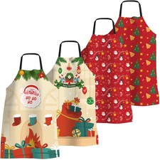 4 PCS Funny Christmas Kitchen Aprons Women Men Adjustable Cooking Chef Bib