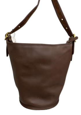 #ad COACH 9085 Old Coach Duffle Bucket Shoulder Bag Leather Brown USA Y2K Vintage $112.00