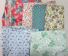 Vintage Fabric Lot Cotton Floral Quilting fabric from 40s and 50s