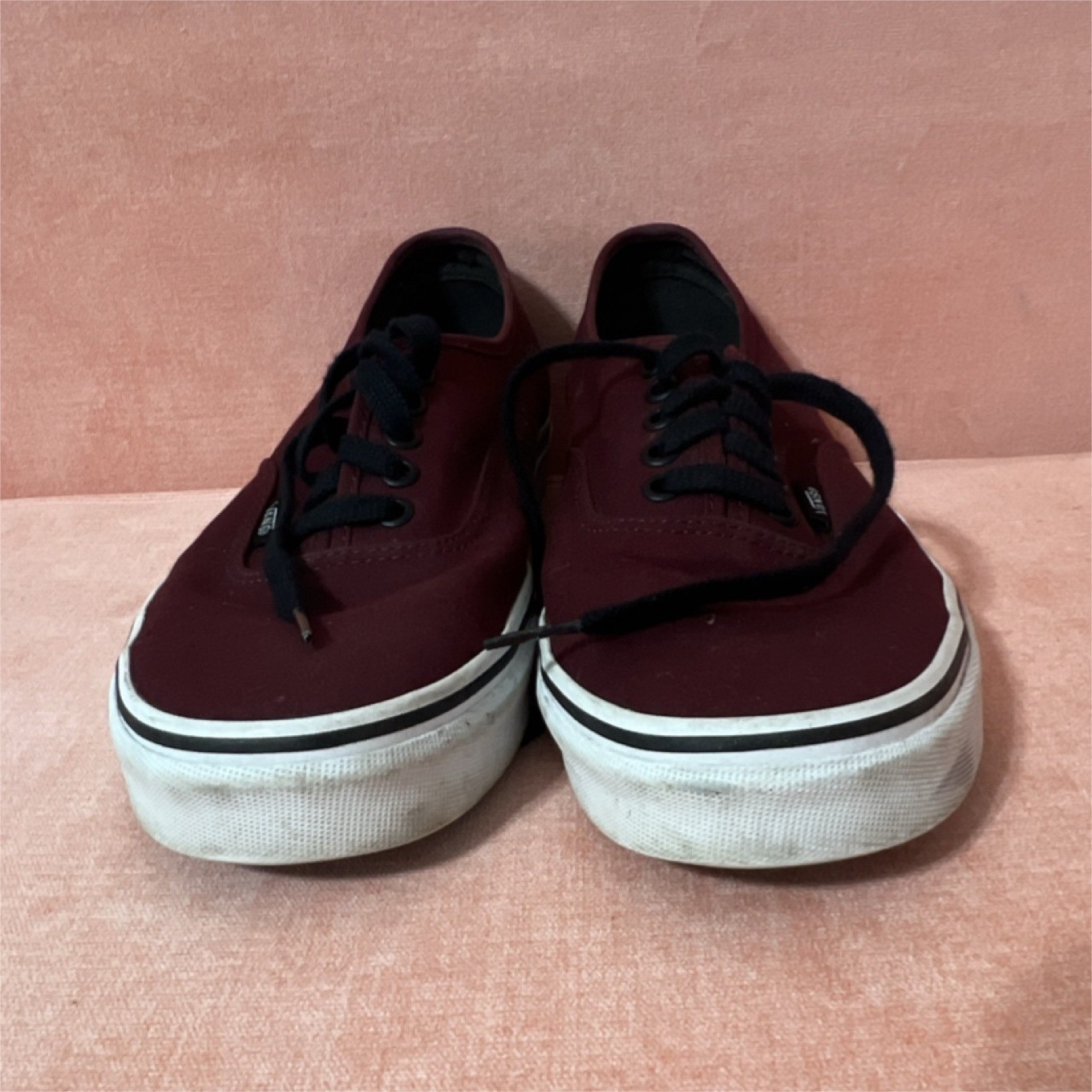 VANS Authentic Men’s Low Top Canvas Lace-Up Sneakers Burgundy/Black/White 721356