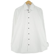 Suitsupply Men Shirt White Slim Fit Ob8 Size 43 Egyptian Cotton Cuff Links