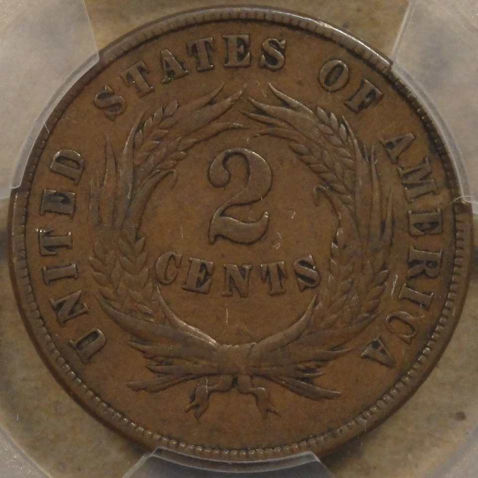1869 Two Cents 2c PCGS Certified VF30 - Image 2 of 4