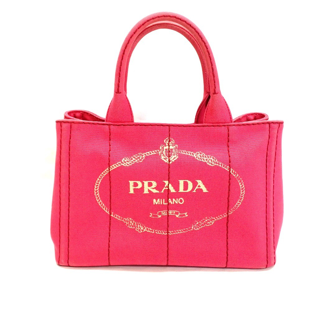 Prada Mini Canva Pink Tote Bag Women's High-Quality Handbag