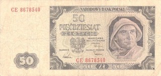 #National Bank of Poland 50 Zlotych 1948 P 138 aVF Mikolaj Kopernik