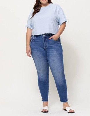 Vervet By Flying Monkey Amber Mid Rise Crop Skinny Jeans - Plus Size 22