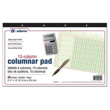 CARDINAL BRANDS INC. - Columnar Analysis Pad, 10 Column, 8 1/2 X 11, Single P...