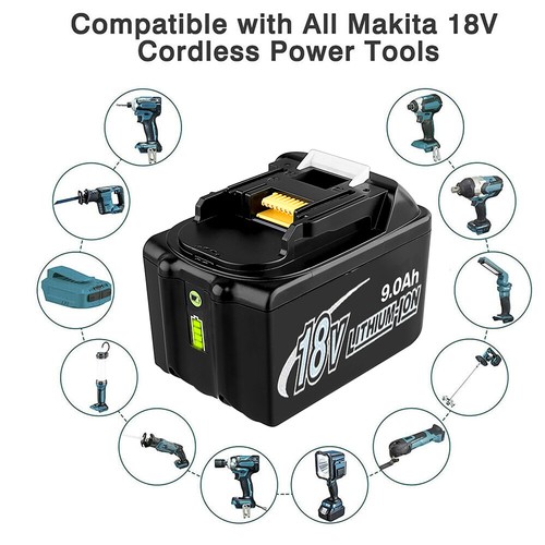 Juego de 2 baterías de repuesto Makita 18V 9,0Ah BL1860B-- 197422-4 BL1850 BL1830B NUEVO - Imagen 17 de 19
