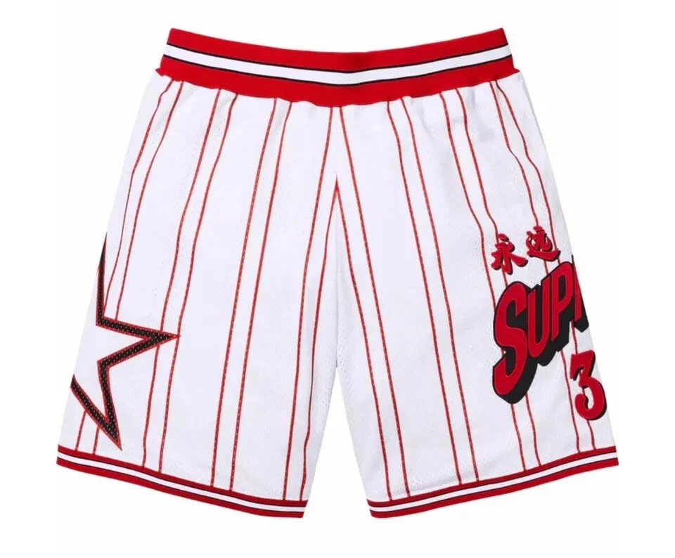 Short de basketball Supreme Star XL blanc/rouge EN MAIN   EXPÉDIÉ DÈS QUE POSSIBLE