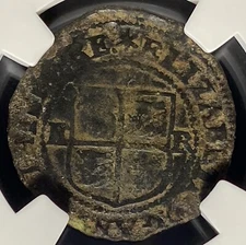 IRELAND Queen Elizabeth I 1558-1603 Penny Coin Dublin 1601 S-6510 England NGC VF
