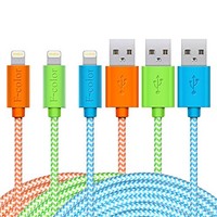 Iphone 6s Charger Cord, 3 Pack 10ft Long, Iphone 6s Charger F-color Braided Appl Iphone 6s Charger Cord, 3 Pack 10ft Long, Iphone 6s Charger F-color Braided Appl