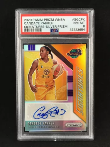 PSA 9 Pop 2 Candace Parker 2020 WNBA Prizm SILVER SIGNATURES Auto #SG-CPK Sparks