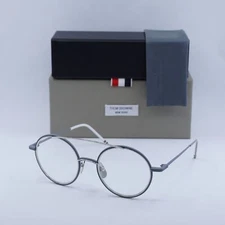 Thom Browne TB108 BGRYSLV50 Grey/Silver 50mm Eyeglasses New Authentic