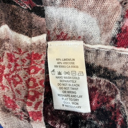 Nic + Zoe Blouse Women's S Multicolor Geometric Print Y2K Vtg Linen - Picture 9 of 9