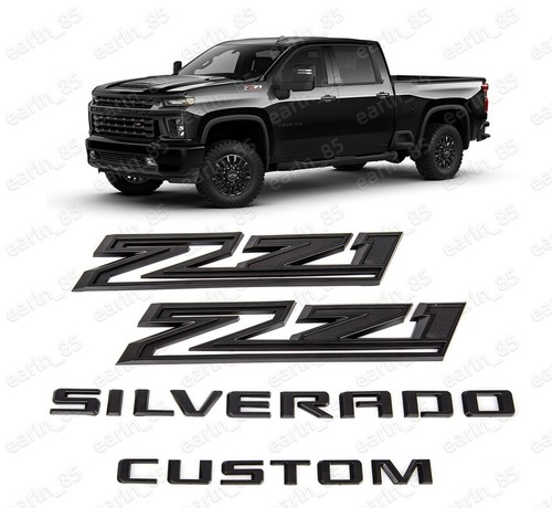Fit 2019-2022 Gloss Black Silverado Custom Emblem Nameplate Badge - Foto 7