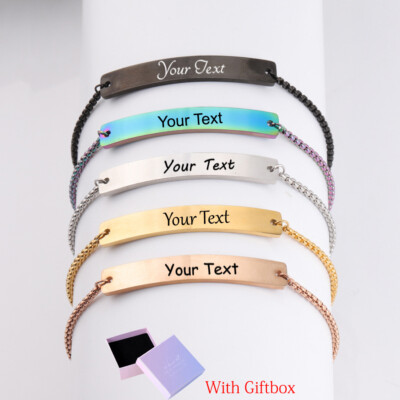 Personalised Engraved Jewellery Womens Friendship Bracelet