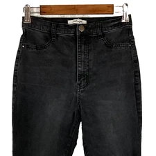 Refuge womens high rise cut off cropped skinny jeans sz 6 stretch charcoal wash