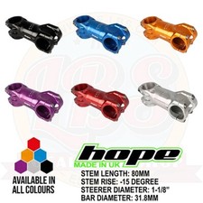 Hope RX Stem 80mm 1-1/8" Steerer 31.8mm Bar 15 Degree - All options - Brand New