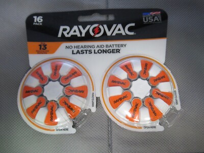 6 Pack Rayovac Size 13 Hearing Aid Batteries, - 48 Total
