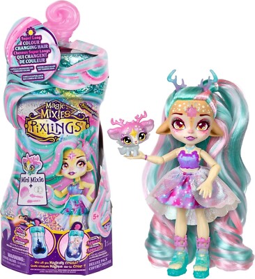 Magic Mixies Pixlings Deluxe Deerlee The Deer Doll Galaxy Color Changing Hair