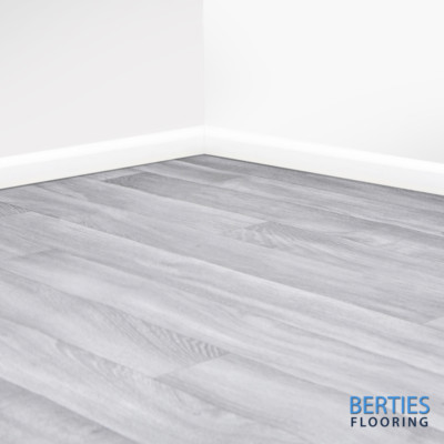Eiche grau - 2m Vinyl - Lino Bodenbelag für Bad / Küche Holzdiele Optik