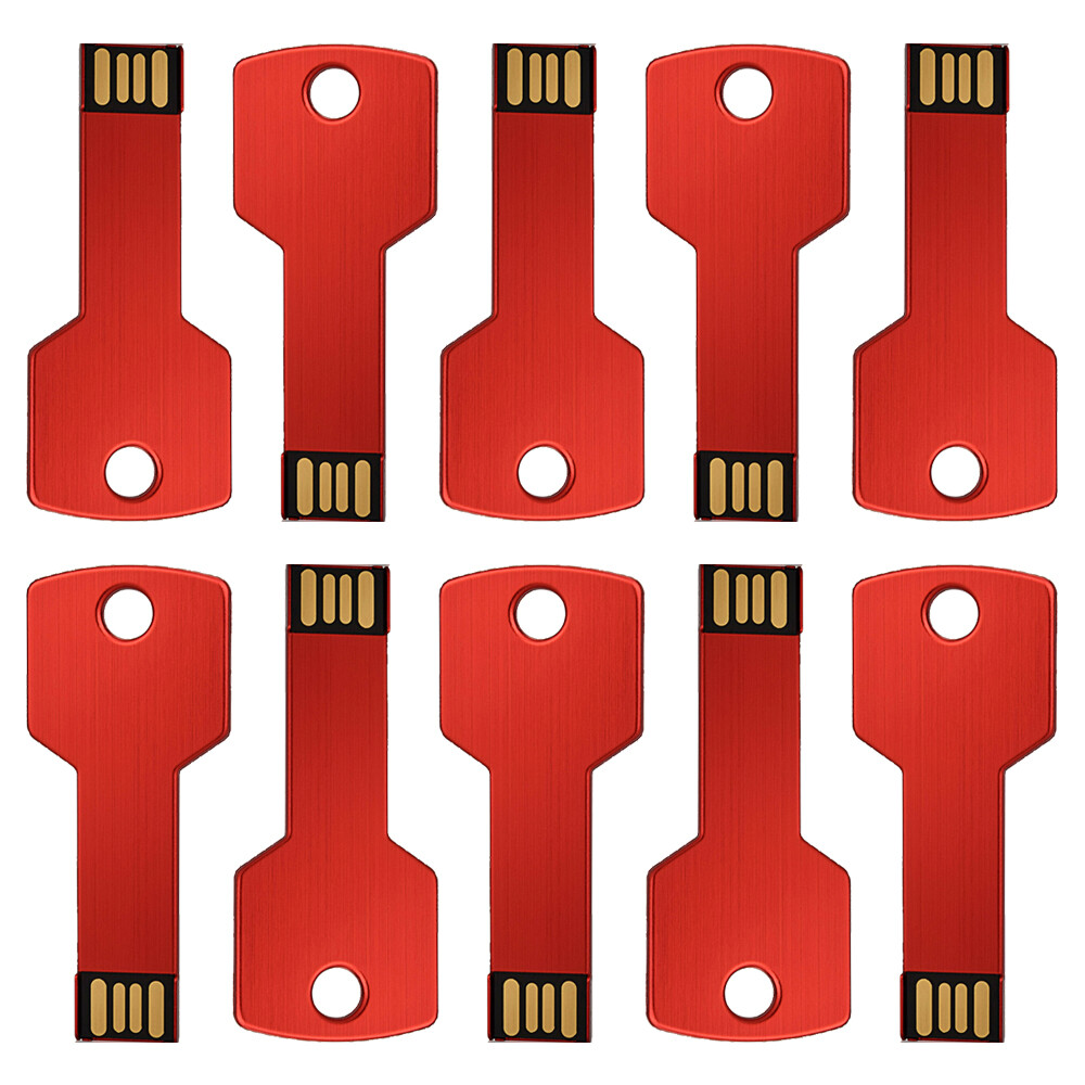 Lote de 1-10 unidades de memoria USB 2.0 de 32GB, memoria flash con diseño de llave metálica, almacenamiento, imagen 3
