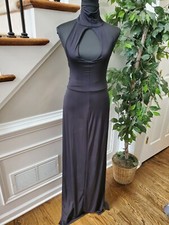 Fashion Nova Women's Black Polyester Sleeveless High Neck Maxi Dress Size XS