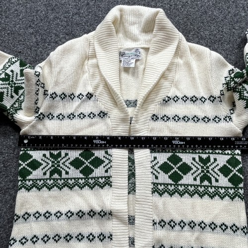 Vintage Cardigan Sweater Womens Mens Size M 38/40 Grandpa Green Ski Nordic - Picture 7 of 15