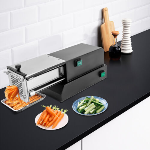 Electric French Fry Cutter Commercial Stainless Steel Potato Cutter Slicer Black