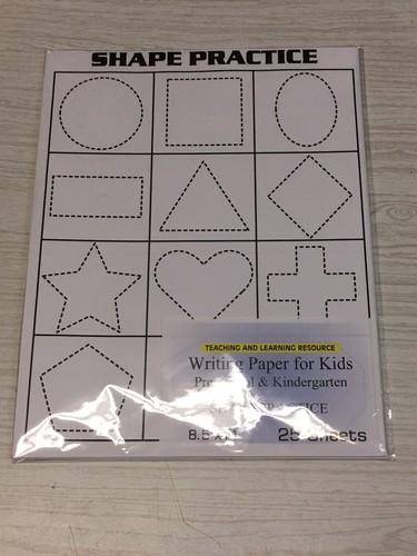 Writing Paper for Kids - SHAPE PRACTICE - 11X 8.5 in, 20 lb, 25 sheets - Picture 2 of 5