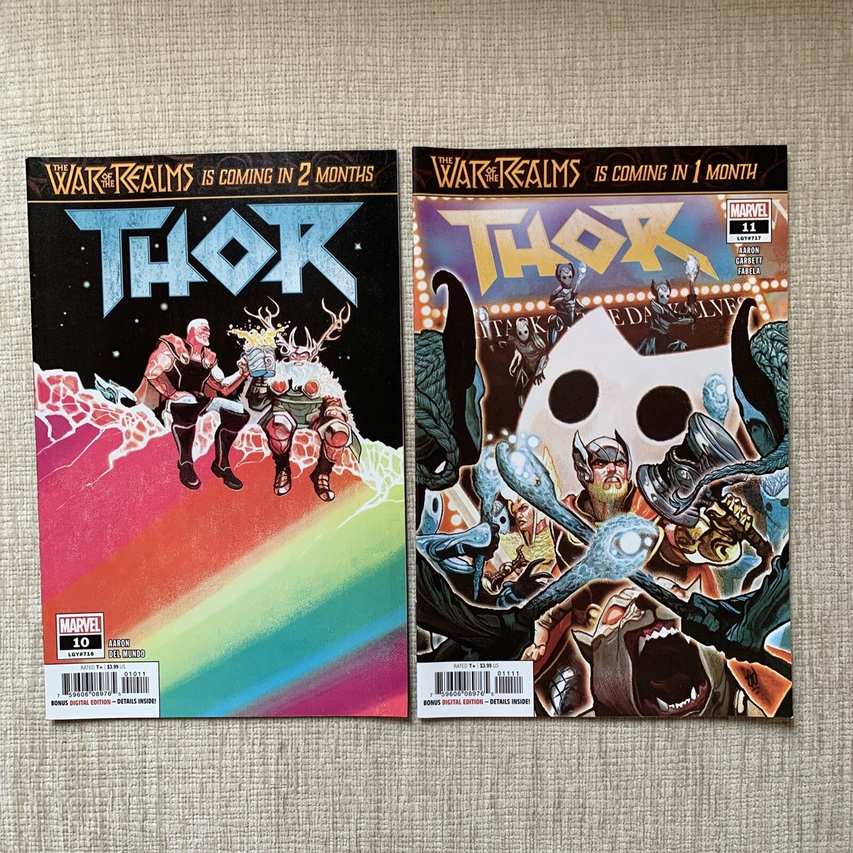 The War Of The Realms Marvel Thor Comics 2019 Set #716-720 + #1