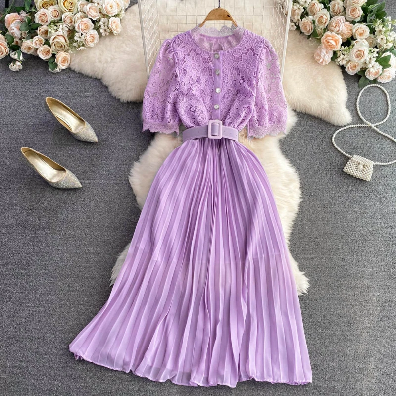 Floral lace swing deals dress