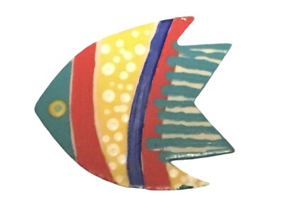 Vintage Multi-Color Fish Pin or Brooch By Sando 80s 90s