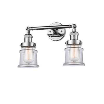 Innovations Small Canton 2 Light Bath, Amber/Chrome/Bell - 208-PC-G182S ...