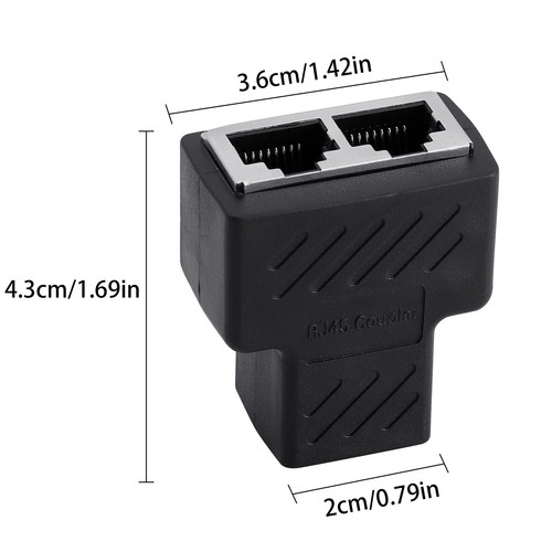 RJ45 Splitter Adapter 1 to 2 Ways Dual Female Port CAT6/5/7 LAN Ethernet Cable - Picture 9 of 9