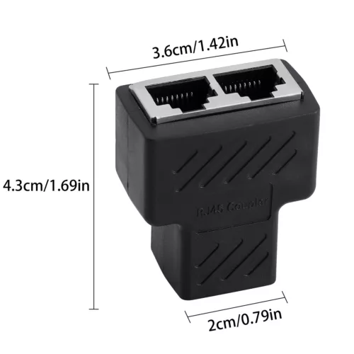 Adaptador divisor RJ45 1 a 2 vías doble puerto hembra CAT6/5/7 LAN cable Ethernet - Imagen 10 de 10