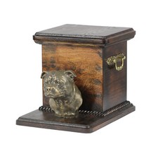 Staffordshire Bull Terrier, Staffy I - urn for dog ashes with a statuette, elega