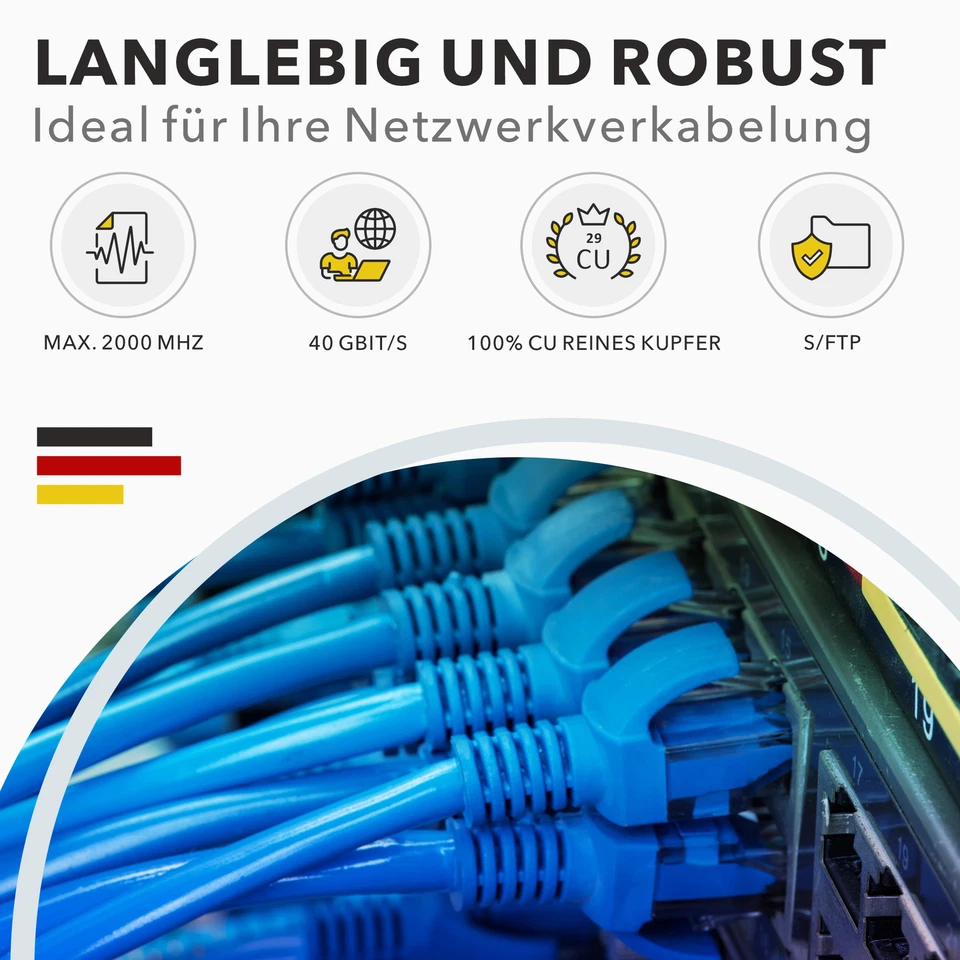 Cable de instalación Cat 8 cable de red CAT 8.1 cable Ethernet LAN Cat8 RJ45 conector - Imagen 3 de 4