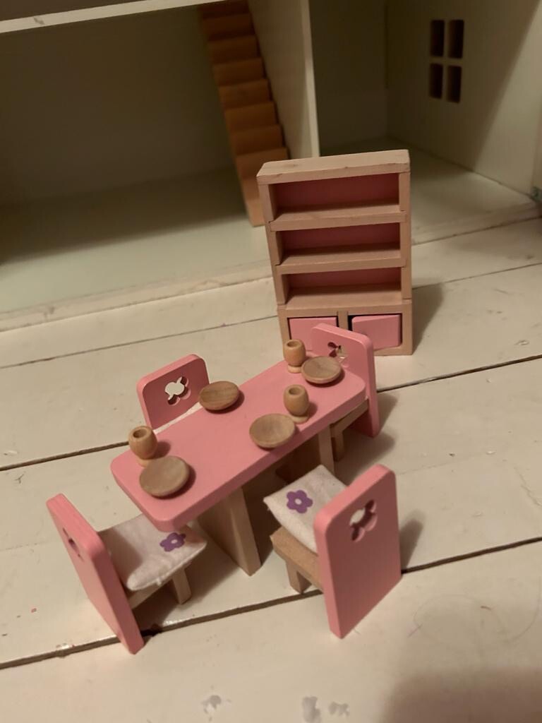wooden dolls house used + Furniture And Dolls eBay