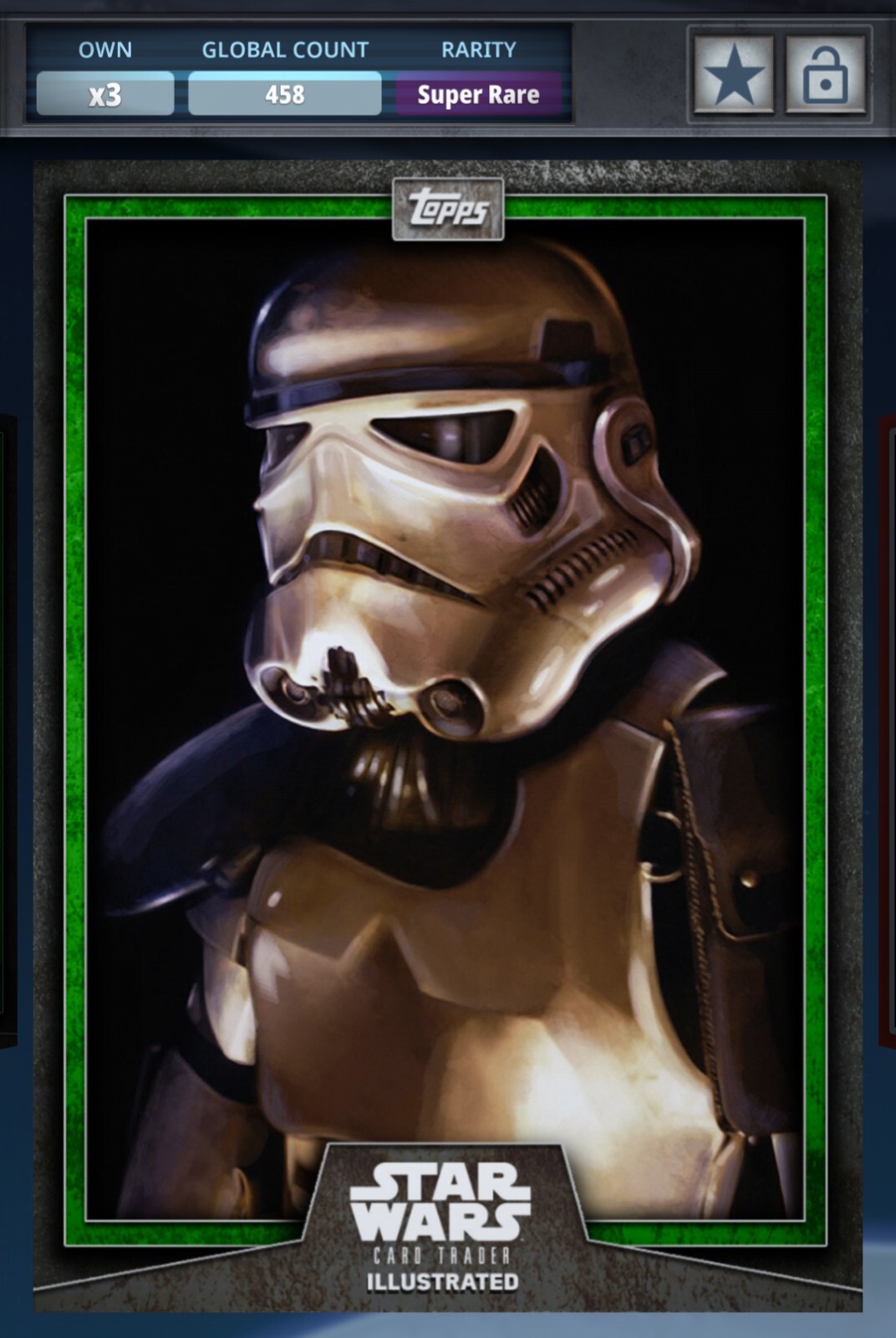 Topps Star Wars Card Trader Illustrated 2019 Green CTI Stormtrooper